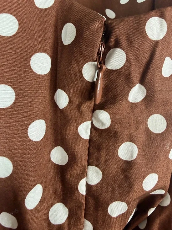 Wild Fable™ Women's Sleeveless Tie Mini Dress - Brown Polka Dots - M - Picture 10 of 15